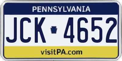 PA license plate JCK4652