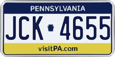 PA license plate JCK4655