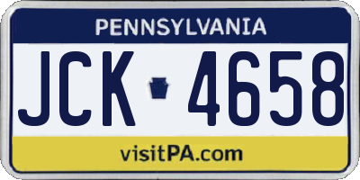 PA license plate JCK4658
