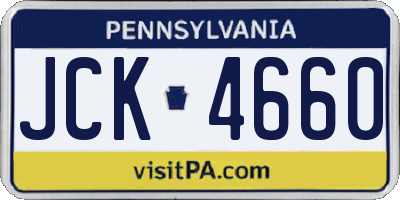 PA license plate JCK4660