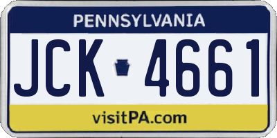 PA license plate JCK4661