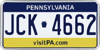 PA license plate JCK4662