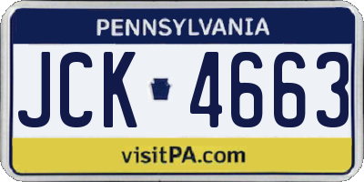 PA license plate JCK4663