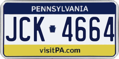 PA license plate JCK4664