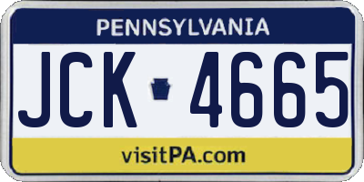 PA license plate JCK4665