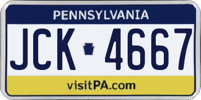 PA license plate JCK4667