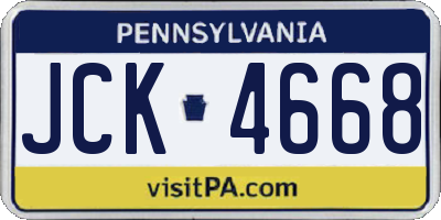 PA license plate JCK4668