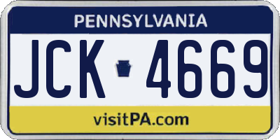 PA license plate JCK4669