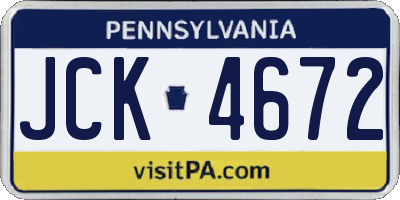 PA license plate JCK4672
