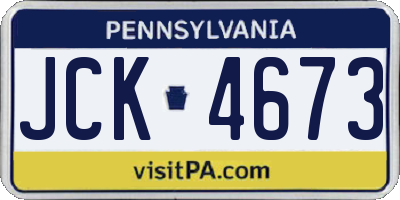 PA license plate JCK4673
