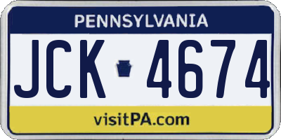 PA license plate JCK4674