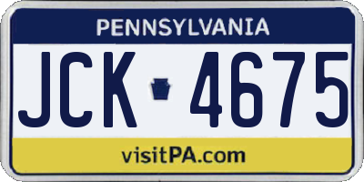 PA license plate JCK4675