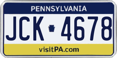 PA license plate JCK4678