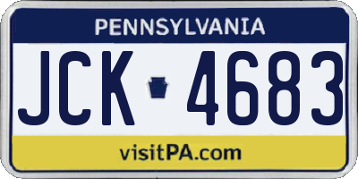 PA license plate JCK4683