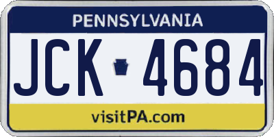 PA license plate JCK4684