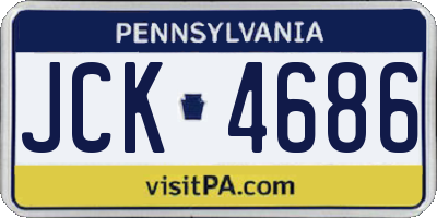 PA license plate JCK4686