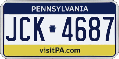 PA license plate JCK4687