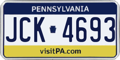 PA license plate JCK4693