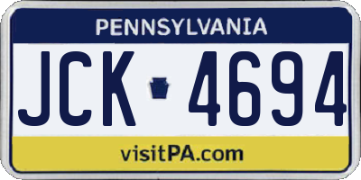PA license plate JCK4694
