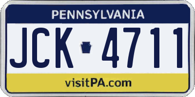 PA license plate JCK4711