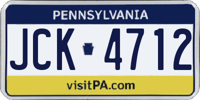 PA license plate JCK4712