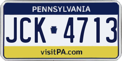 PA license plate JCK4713