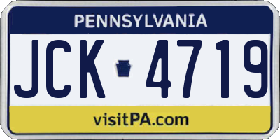 PA license plate JCK4719