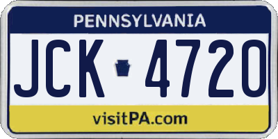 PA license plate JCK4720
