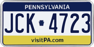 PA license plate JCK4723