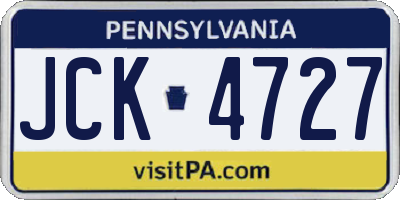 PA license plate JCK4727