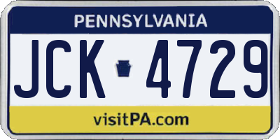 PA license plate JCK4729