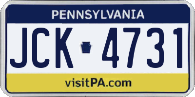 PA license plate JCK4731