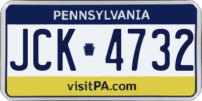 PA license plate JCK4732