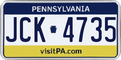 PA license plate JCK4735