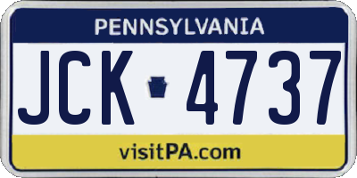 PA license plate JCK4737
