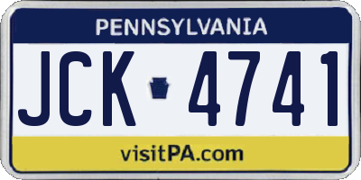 PA license plate JCK4741