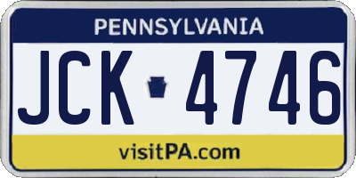 PA license plate JCK4746