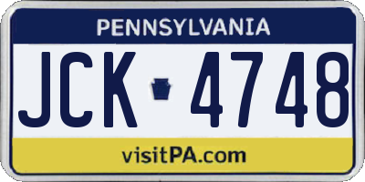 PA license plate JCK4748