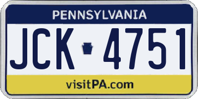 PA license plate JCK4751