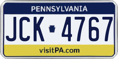 PA license plate JCK4767
