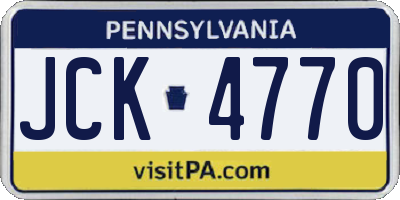 PA license plate JCK4770