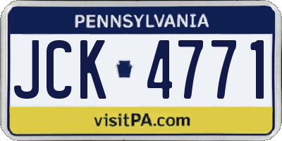 PA license plate JCK4771