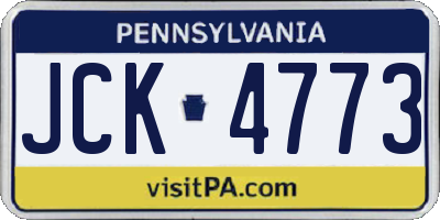 PA license plate JCK4773