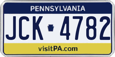 PA license plate JCK4782