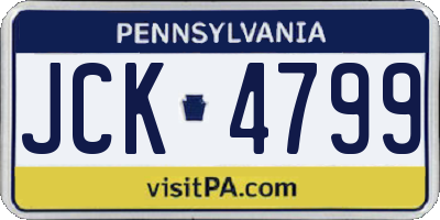 PA license plate JCK4799