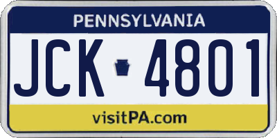 PA license plate JCK4801