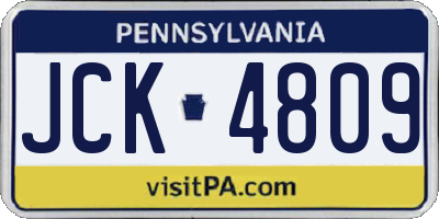 PA license plate JCK4809