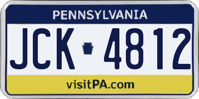 PA license plate JCK4812