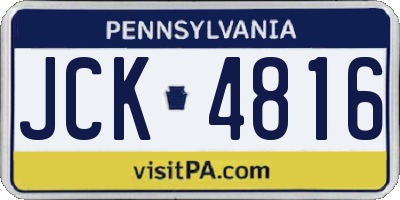 PA license plate JCK4816