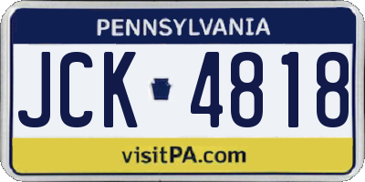 PA license plate JCK4818